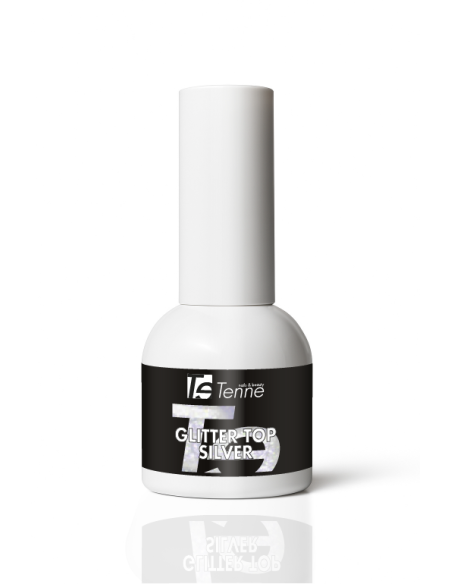 Glitter Top Silver con microglitter argento